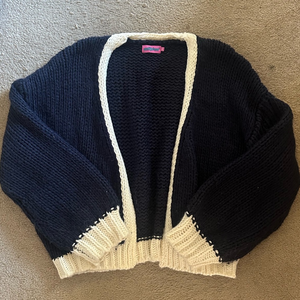 Edikted contrast chunky knit cardigan